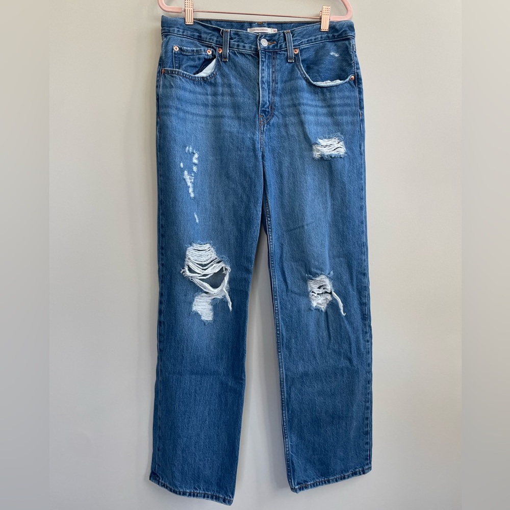 Levi’s Low Pro Straight Distressed Jeans